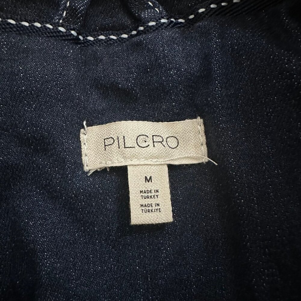 Pilcro Anthropologie Denim Belted Jean Blazer Dress Size M Coat Jacket - Picture 6 of 7